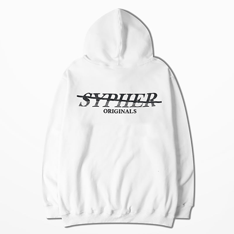 Retro Graffiti Hip-Hop Hip-hHop Hooded Plus Velvet Sweater Men's And Women's Hoodies