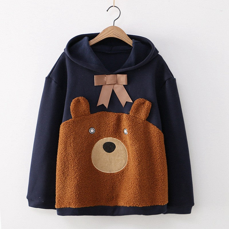 Cartoon warm hooded sweater