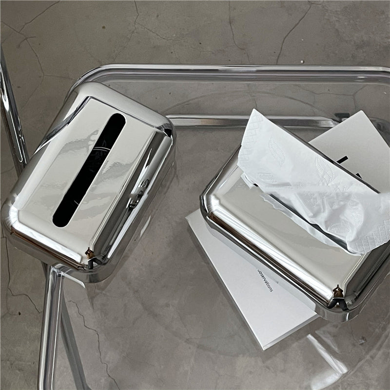 French Medieval Space Silver Tissue Box