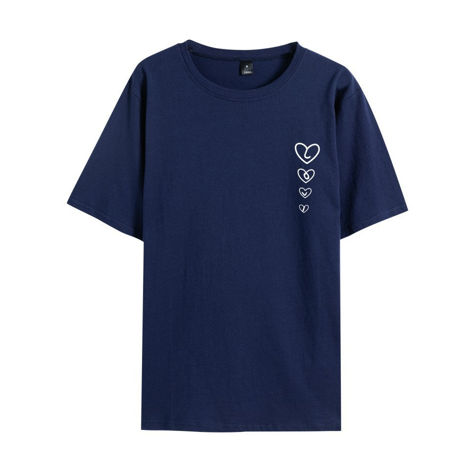Simple English letters LOVE the same clothes European and American popular fashion brand student short-sleeved tops T-shirts for men and women in summer