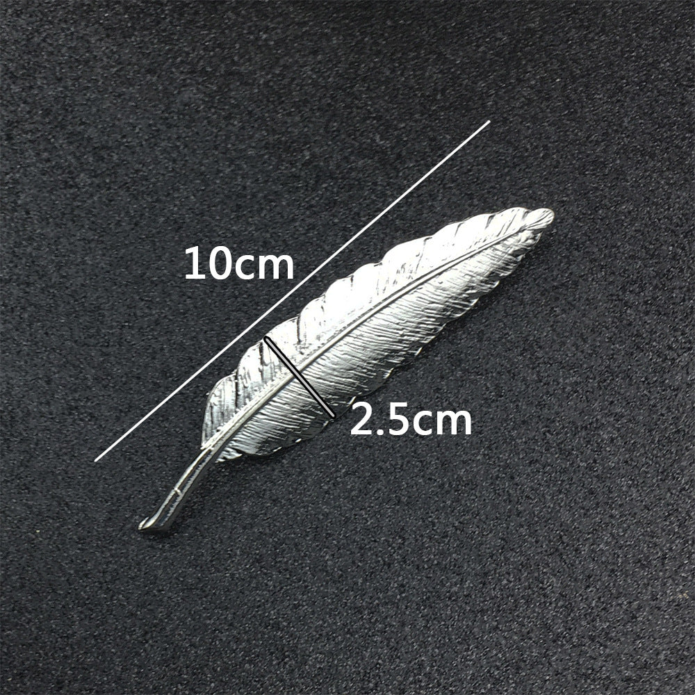 Metallic gold Feather Brooch for men