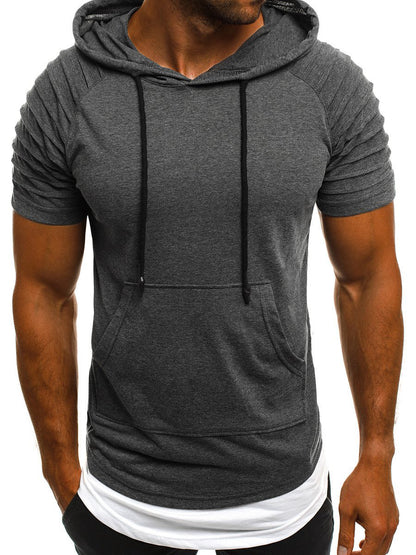 European and American leisure sports slim hooded T-shirt