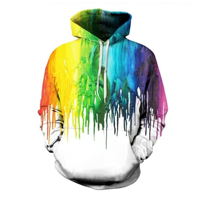 3D Hoodies Men Splatter Colorful Paint Stains 3D Print Sweatshirt Streetwear Pullovers