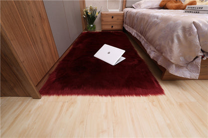 Household Simple Solid Color Non-slip  Wool Floor Mat