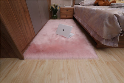 Household Simple Solid Color Non-slip  Wool Floor Mat