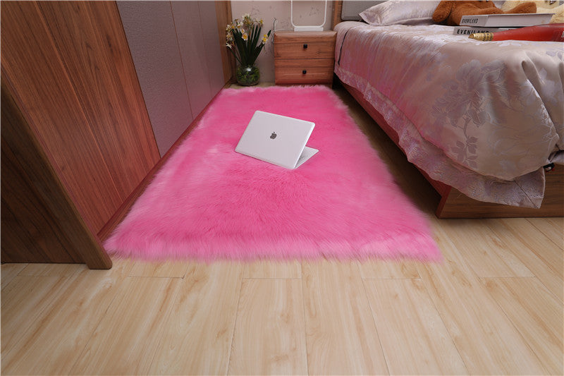 Household Simple Solid Color Non-slip  Wool Floor Mat