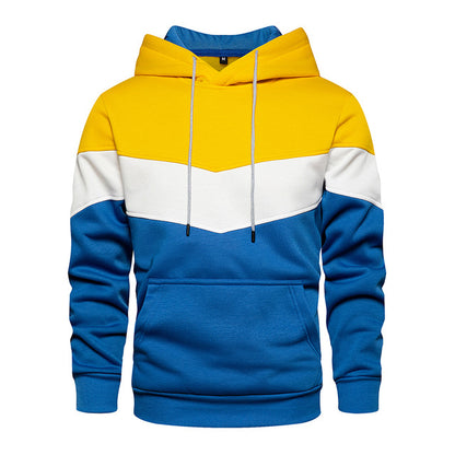 Men's Patchwork Hooded Sweatshirt Hoodies Clothing Casua