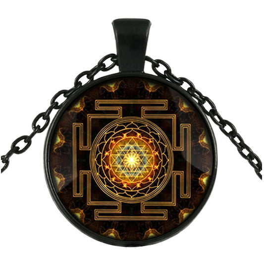 Sacred Sri Lanka Yantra Time Gem Pendant Necklace