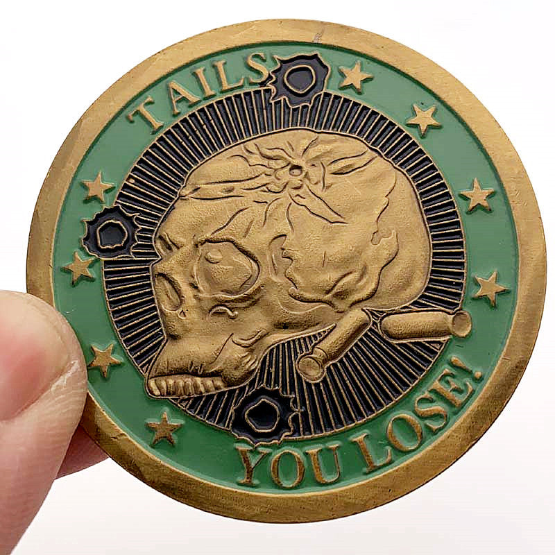 Skull Helmet Commemorative Coin Sniper Custom Coin Lucky Gold-Plated Commemorative Coin