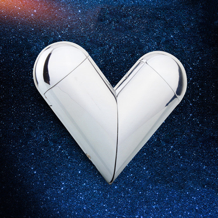 Heart Shape Gas-Electric Folding Lighter USB Electronic Charging  Plasma Lighter Flame Butane Gas Lighter Gadgets For Lover