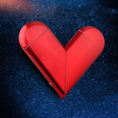 Heart Shape Gas-Electric Folding Lighter USB Electronic Charging  Plasma Lighter Flame Butane Gas Lighter Gadgets For Lover