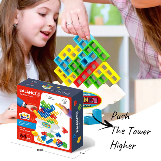 Tower Block Balance Stacking Board Games Kids Adults