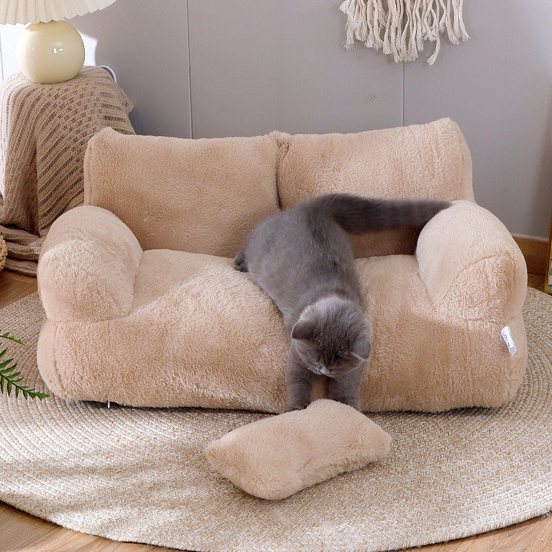 Luxury Cat Sofa Winter Warm Pet Bed For Small Medium Cats and Dogs