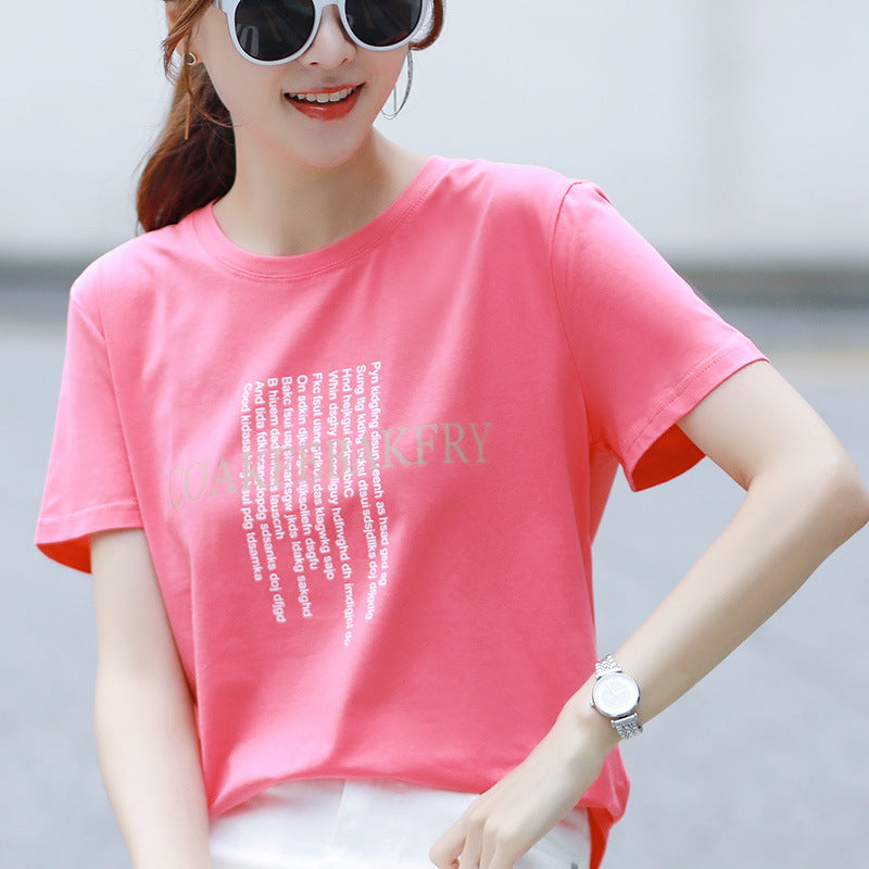 Women's loose t-shirts cotton student shirts