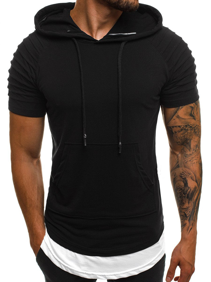 European and American leisure sports slim hooded T-shirt