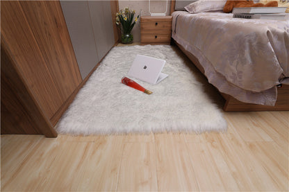 Household Simple Solid Color Non-slip  Wool Floor Mat