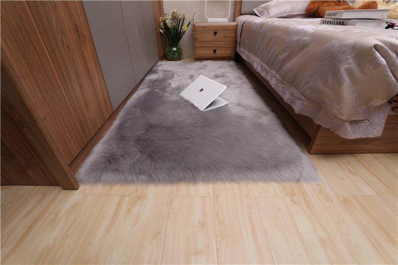 Household Simple Solid Color Non-slip  Wool Floor Mat