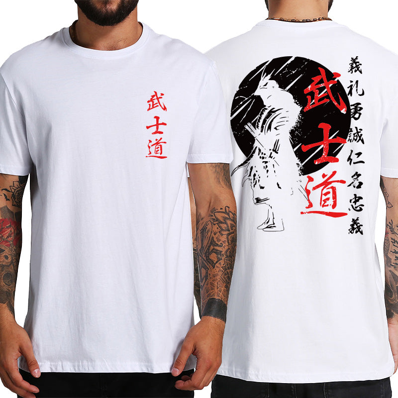 Japan Samurai Spirit T Shirts Japanese Style Back Print EU