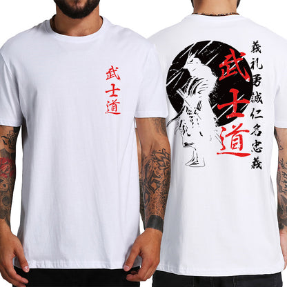 Japan Samurai Spirit T Shirts Japanese Style Back Print EU