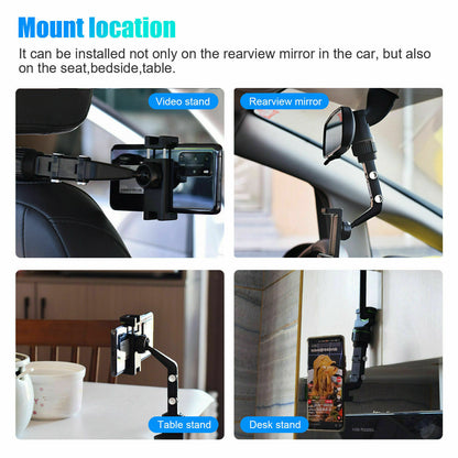 Universal 360 Rotation Car Rear View Mirror Mount Stand GPS Cell Phone Holder US