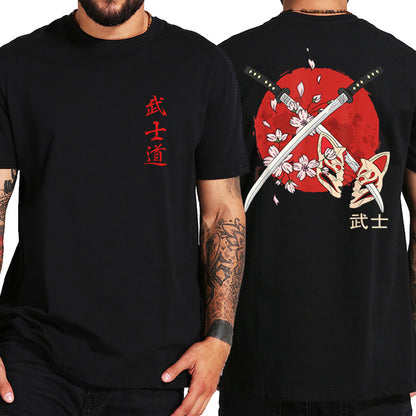 Japan Samurai Spirit T Shirts Japanese Style Back Print EU