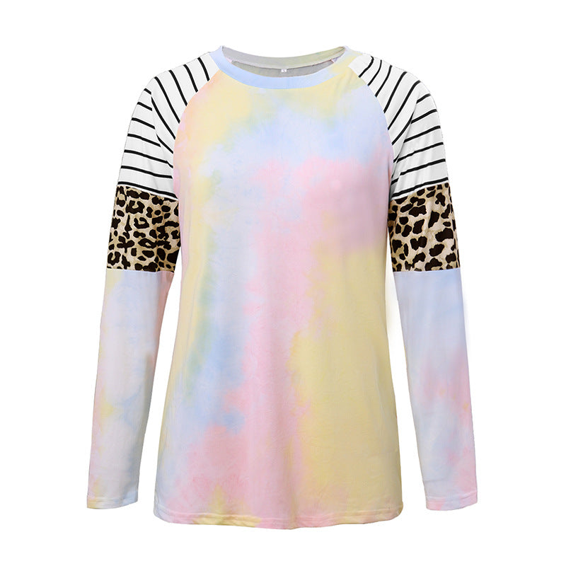 Tie-dyed leopard-print T-shirts