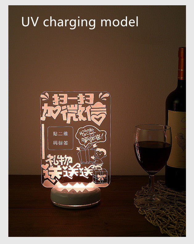 Rechargeable Luminous Acrylic Display Stand Seat Led Advertising Table Card