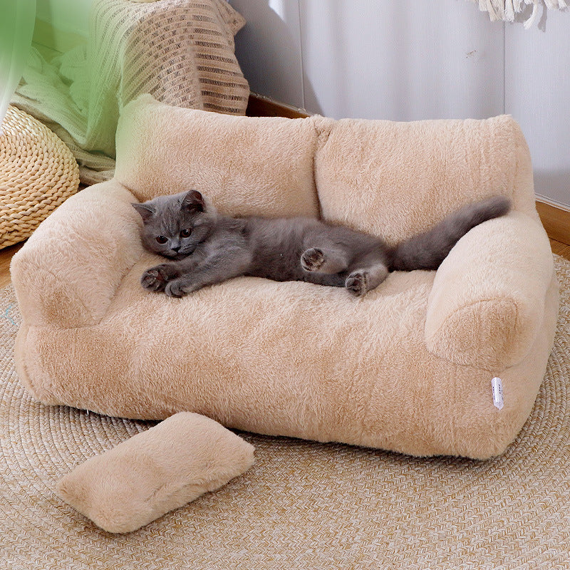 Luxury Cat Sofa Winter Warm Pet Bed For Small Medium Cats and Dogs