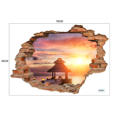 Break Through The Wall 3D Stereo Background Stickers