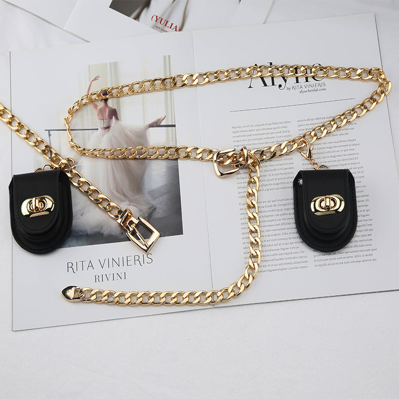 Hip Hop Metal Chain Bag Accessories Dress Jeans Belt Decoration