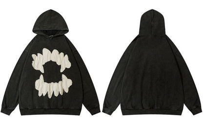 Ripped Teeth Patch Hoodie