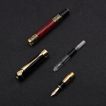 Wood grain fountain pen metal signature pen