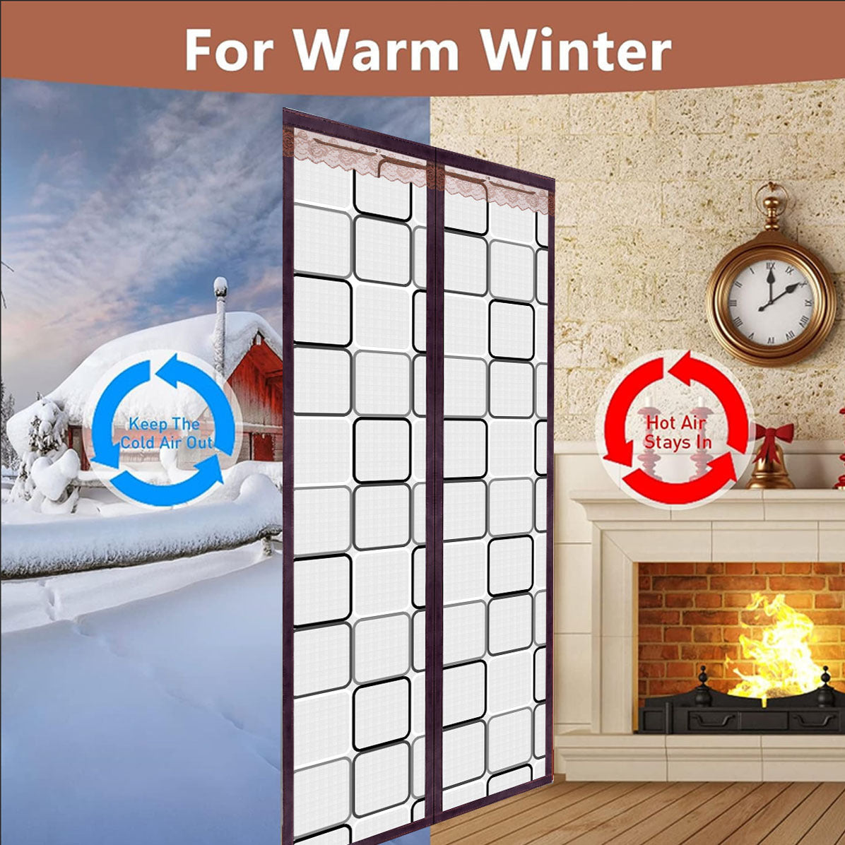 Warm Air Conditioner Door Curtain Transparent Magnetic Winter Gadgets