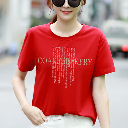 Women's loose t-shirts cotton student shirts