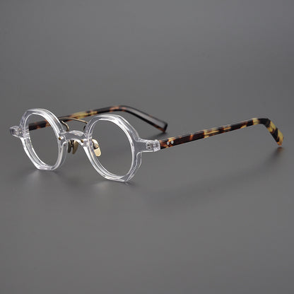 Japanese Small Square Hand-made Irregular Retro Glasses Frame