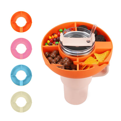 Silicone Snack For Cup 40 Oz Reusable Snack Container 4 Compartment