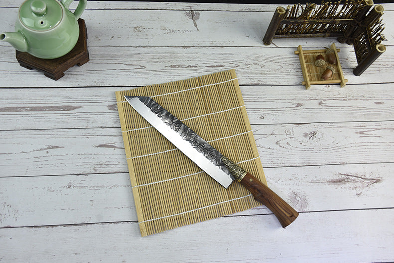 Hand forged lightweight slicing knife