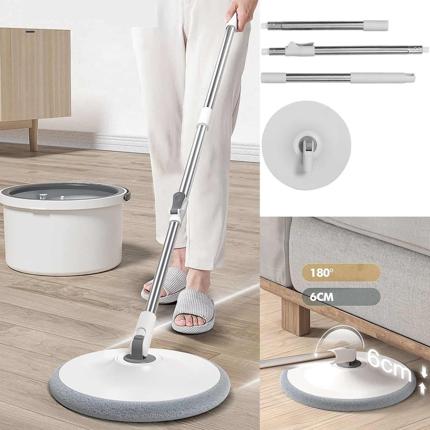 Hand-washable mop, quick-drying, one-mop clean