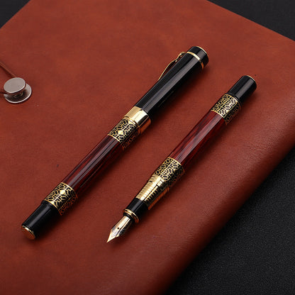 Wood grain fountain pen metal signature pen