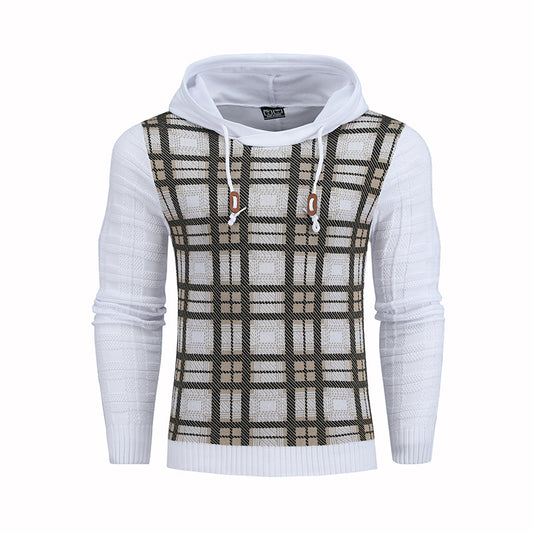 Pullover Plaid Image Multi-Color Lines Men Hoodies