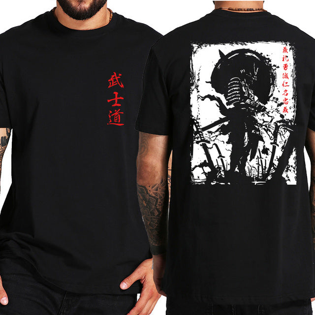 Japan Samurai Spirit T Shirts Japanese Style Back Print EU