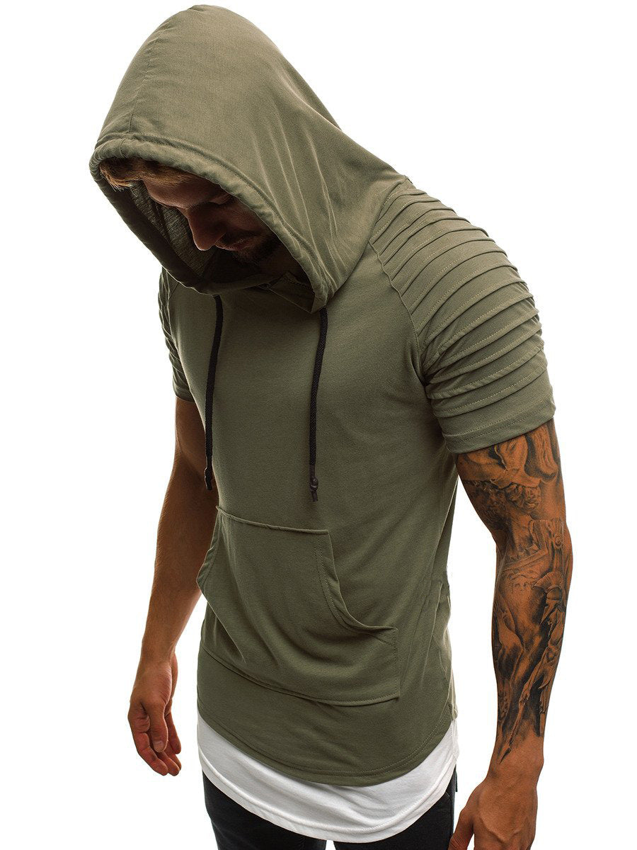 European and American leisure sports slim hooded T-shirt