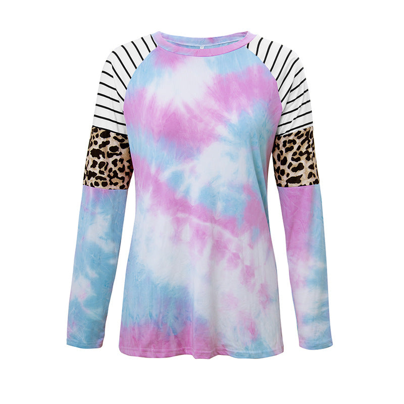 Tie-dyed leopard-print T-shirts