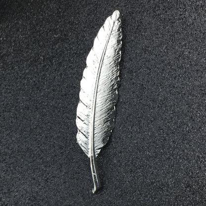 Metallic gold Feather Brooch for men