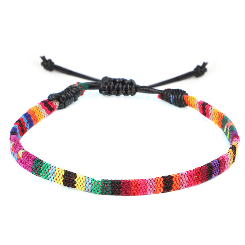 Hand Woven Rainbow Color Anklet Bohemian Style