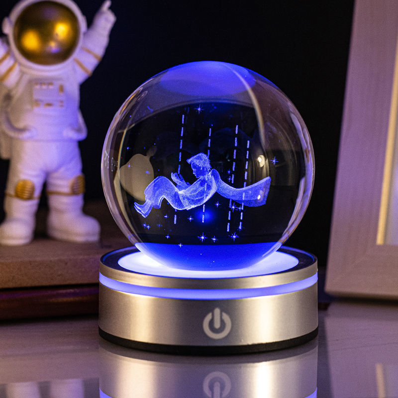 Creative 3D Inner Carving Luminous Crystal Ball