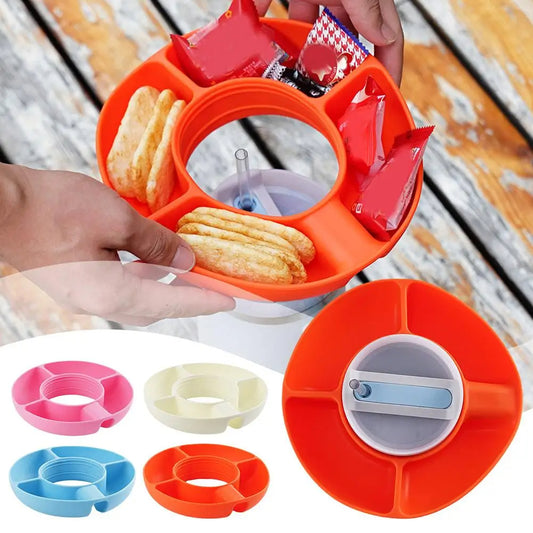 Silicone Snack For Cup 40 Oz Reusable Snack Container 4 Compartment