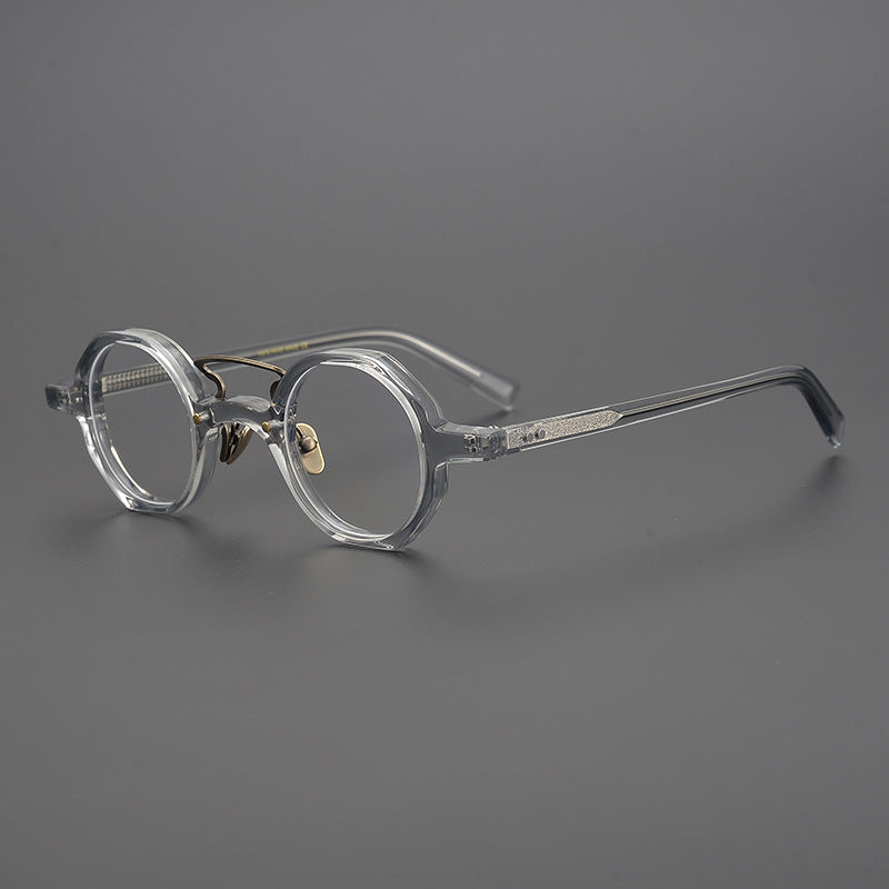 Japanese Small Square Hand-made Irregular Retro Glasses Frame