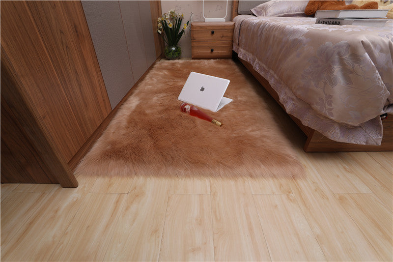 Household Simple Solid Color Non-slip  Wool Floor Mat