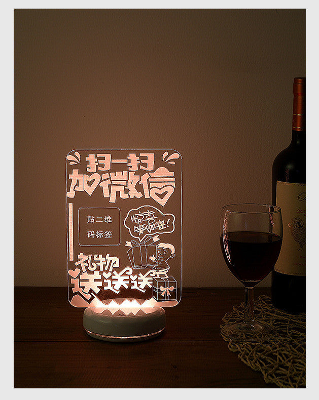 Rechargeable Luminous Acrylic Display Stand Seat Led Advertising Table Card